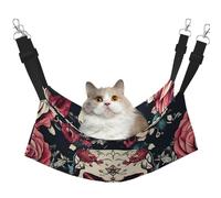 KOUUIP Hamac pour chat avec motif ornemental et fleurs pour suspendre une cage, lit réglable pour animal domestique, hamac de couchage doux pour chats, furet