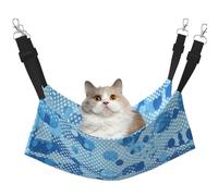 KOUUIP Hamac pour chat imprimé à pois bleus pour cage à suspendre, hamac réglable pour animal domestique, hamac de couchage doux pour chats, furet