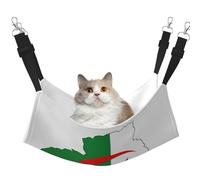 KOUUIP Hamac pour chat imprimé carte de l'Algérie pour chat, hamac réglable pour animal domestique, hamac de couchage doux pour chats, furet