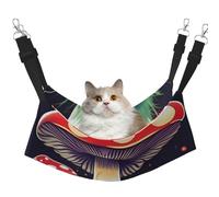 KOUUIP Hamac pour chat imprimé champignons magiques pour cage à suspendre, hamac réglable pour animal domestique, hamac de couchage doux pour chats, furets