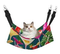 KOUUIP Hamac pour chat imprimé cocktail tropical pour cage suspendue, hamac réglable pour animal domestique, hamac de couchage doux pour chats, furet