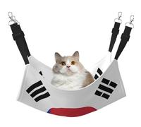 KOUUIP Hamac pour chat imprimé drapeau de la République de Corée pour cage suspendue, lit réglable pour animal domestique, hamac de couchage doux pour chats, furet