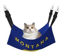 KOUUIP Hamac pour chat imprimé drapeau de l'État du Montana pour cage à suspendre, hamac réglable pour animal domestique, hamac de couchage doux pour chats, furets