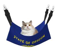 KOUUIP Hamac pour chat imprimé drapeau de l'Oregon pour cage à suspendre, hamac réglable pour animal domestique, hamac de couchage doux pour chats, furets