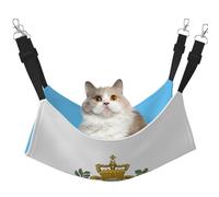 KOUUIP Hamac pour chat imprimé drapeau de Saint-Marin pour cage suspendue, lit réglable pour animal domestique, hamac de couchage doux pour chats, furet