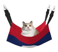 KOUUIP Hamac pour chat imprimé drapeau du Laos pour cage à suspendre, hamac réglable pour animal domestique, hamac de couchage doux pour chats, furet