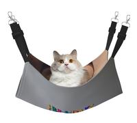 KOUUIP Hamac pour chat imprimé gâteau d'anniversaire pour cage à suspendre, hamac réglable pour animal domestique, hamac de couchage doux pour chats, furet