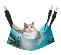 KOUUIP Hamac pour chat imprimé sur le thème de l'océan tropical, hamac réglable pour animal domestique, hamac de couchage doux pour chats, furet
