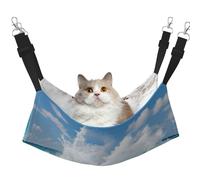 KOUUIP Hamac pour chat imprimé vagues de l'océan pour cage suspendue, hamac réglable pour animal domestique, hamac de couchage doux pour chats, furets