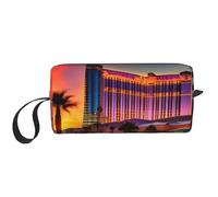 KOUUIP Las Vegas Sunset 1 Grande capacité Trousse de maquillage de voyage Sac de maquillage Portable pour femme, blanc, One Size