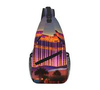 KOUUIP Las Vegas Sunset 1 Sac à bandoulière pour homme et femme, sac à bandoulière antivol décontracté, sac de voyage pour la randonnée
