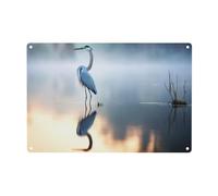 KOUUIP Loon Nature Bird Décoration d'intérieur pour extérieur et intérieur, décoration murale en métal pour bureau, maison, panneau de cour 20,3 x 30,5 cm