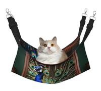 KOUUIP Magnifique hamac pour chat avec imprimé paon pour cage à suspendre, hamac réglable pour animal domestique, hamac de couchage doux pour chats, furet