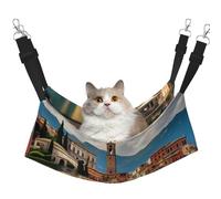 KOUUIP Magnifique hamac pour chat imprimé Italie pour cage suspendue, hamac réglable pour animal domestique, hamac de couchage doux pour chats, furet