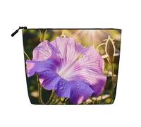 KOUUIP Morning Glory Trousse de maquillage avec impression de gloire violette pour femme Noir Taille unique, Noir, Talla única