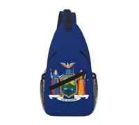 KOUUIP Sac à bandoulière avec drapeau de l'État de New York pour homme et femme, sac à bandoulière antivol décontracté, sac de voyage pour la randonnée