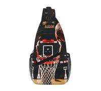 KOUUIP Sac à bandoulière de basket-ball pour homme et femme, sac à bandoulière antivol décontracté, sac de voyage pour la randonnée