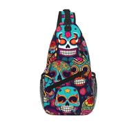 KOUUIP Sac à bandoulière Sugar Skulls pour homme et femme, sac à bandoulière antivol décontracté, sac de voyage pour la randonnée