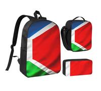 KOUUIP Sac à dos imprimé drapeau du Costa Rica 1 avec trousse à déjeuner 3 pièces, sac à livres léger unisexe pour les voyages