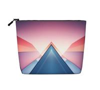 KOUUIP Sac organisateur de maquillage avec imprimé abstrait et mignon de voyage, sac organisateur pour articles de toilette de taille de voyage pour femme, noir -, taille unique, Noir, Talla única