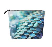 KOUUIP Sac organiseur de voyage à imprimé écailles de sirène, trousse de maquillage, trousse de toilette de taille de voyage pour femme, noir, taille unique, Noir, Talla única