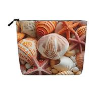 KOUUIP Sandbeach Trousse de toilette de voyage Motif coquillage et étoile de mer Pour femme, noir, One Size