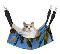 KOUUIP Tahiti Beaches Hamac pour chat à suspendre dans une cage, lit réglable pour animal domestique, hamac de couchage doux pour chats, furet