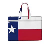 KOUUIP Texas State Flag Sac à documents en toile avec impression 26 x 38 cm, 2 poches zippées, sans encombrement pour dossiers de bureau