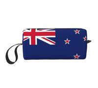 KOUUIP Trousse de maquillage de voyage avec imprimé drapeau de la Nouvelle-Zélande - Grande capacité - Trousse de maquillage portable pour femme, blanc, One Size