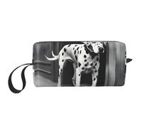 KOUUIP Trousse de maquillage portable Dalmatien 1 impression grande capacité pour femme, blanc, One Size