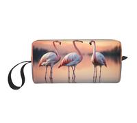 KOUUIP Trousse de maquillage portable pour femme - Grande capacité - Imprimé flamants roses, blanc, One Size