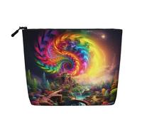 KOUUIP Trousse de toilette de voyage avec impression d'énergie cosmique en spirale spatiale, trousse de maquillage, trousse de toilette de taille de voyage pour femme, noir -, taille unique, Noir,