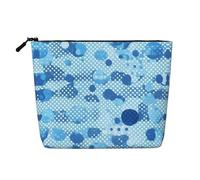 KOUUIP Trousse de toilette de voyage avec imprimé à pois bleus, trousse de toilette de taille de voyage pour femme, noir, taille unique, Noir, Talla única