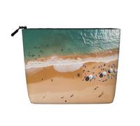 KOUUIP Trousse de toilette de voyage avec imprimé d'été méditerranéen, trousse de toilette de taille de voyage pour femme, noir, taille unique, Noir, Talla única