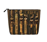 KOUUIP Trousse de toilette de voyage avec imprimé hiéroglyphe égyptien antique, trousse de maquillage de taille de voyage pour femme, noir -, taille unique, Noir, Talla única