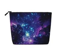 KOUUIP Trousse de toilette de voyage avec motif galaxie étoilée, violet, sac de rangement de maquillage, taille de voyage pour femme, noir, taille unique, Noir, Talla única