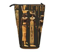 KOUUIP Trousse télescopique avec imprimé hiéroglyphes égyptiens antiques - Pour stylos, papeterie, support rétractable