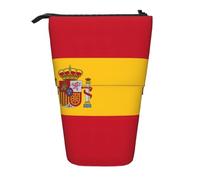 KOUUIP Trousse télescopique avec motif drapeau espagnol pour crayons, papeterie, support rétractable
