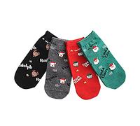 KOUYA Lot de 4 paires de chaussettes de Noël pour femme en coton chaud pour l'hiver Cadeau de Noël pour femme/fille, b, taille unique