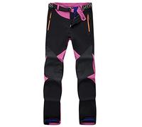KOUYA Pantalon de randonnée pour femme - Imperméable - En softshell - Coupe-vent - Chaud - Pour le ski, le camping, les sports canins et les sports d'hiver, lilas, L
