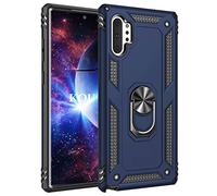 KOUYI Coque Galaxy Note 10 Plus Case,Double Couche Renforcée Défense Bumper TPU Silicone Antichoc Armure Housse Etui avec Anneau Support pour Samsung Galaxy Note 10 Plus (Bleu)