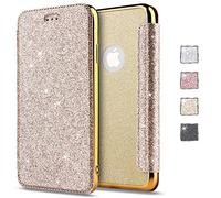KOUYI Coque iPhone XR, Paillettes Strass Bling Fin à clapet Folio en Cuir PU avec Emplacement pour Carte Coque arrière TPU Souple pour Apple iPhone XR 6,1 Pouces (Or)