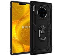 KOUYI Coque pour Huawei Mate 30 Pro,Double Couche Renforcée Défense Militaire Anti-Chute Bumper TPU Silicone Antichoc Armure Housse Etui avec Anneau Support pour Huawei Mate 30 Pro (Noir)