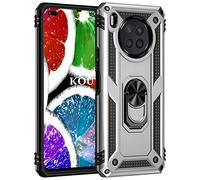 KOUYI Coque pour Huawei Nova 8i/Honor 50 Lite,Double Couche Renforcée Défense Bumper TPU Silicone Antichoc Armure Housse Etui avec Anneau Support pour Huawei Nova 8i/Honor 50 Lite (Argent)