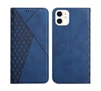 KOUYI Coque pour iPhone 12 Mini (5,4 Pouces), Premium Flip Housse Étui Protection Rabat Clapet Portefeuille Phone Cover Magnétique [Porte Cartes] Antichoc Béquille Cover (Bleu)