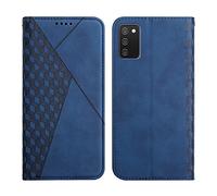 KOUYI Coque pour Samsung Galaxy A03S, Premium Flip Housse Étui Protection Rabat Clapet Portefeuille Phone Cover Magnétique [Porte Cartes] Antichoc Béquille Cover (Bleu)