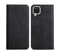 KOUYI Coque pour Samsung Galaxy A12, Premium Flip Housse Étui Protection Rabat Clapet Portefeuille Phone Cover Magnétique [Porte Cartes] Antichoc Béquille Cover (Noir)