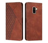 KOUYI Coque pour Samsung Galaxy A5 2018 / A8 2018, Premium Flip Housse Étui Protection Rabat Clapet Portefeuille Phone Cover Magnétique [Porte Cartes] Antichoc Béquille Cover (Marron)