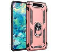 KOUYI Coque pour Samsung Galaxy A80,Double Couche Renforcée Défense Militaire Anti-Chute Bumper TPU Silicone Antichoc Armure Housse Etui avec Anneau Support pour Samsung Galaxy A80 (Or Rose)
