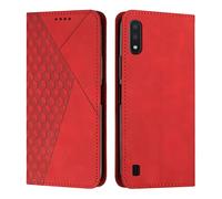 KOUYI Coque pour Samsung Galaxy M10 / A10, Premium Flip Housse Étui Protection Rabat Clapet Portefeuille Phone Cover Magnétique [Porte Cartes] Antichoc Béquille Cover (Rouge)